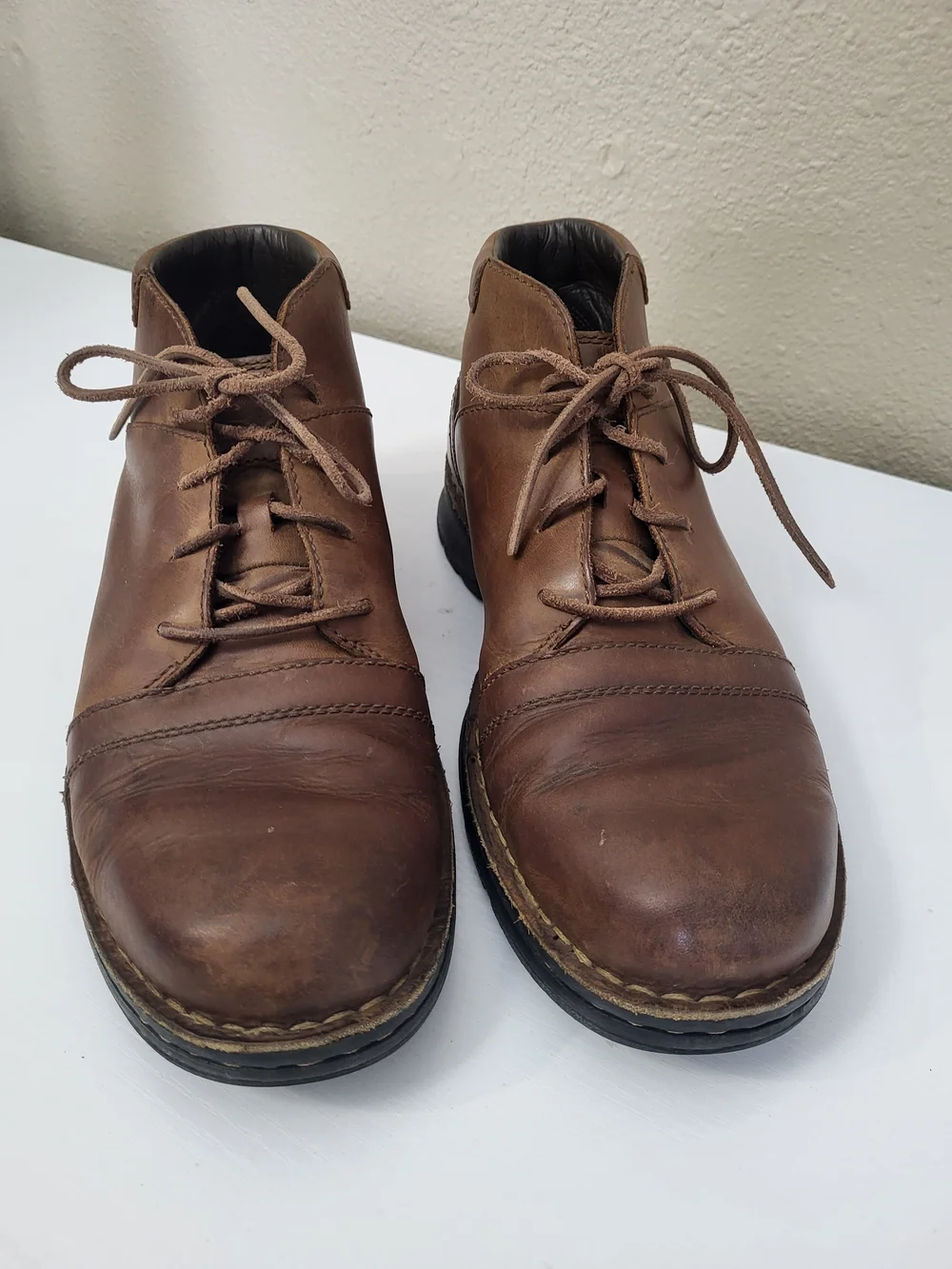 Mens Ugg Brown Leather Chukka Leighton Desert ankle Boot Size 10 Fleece Insert